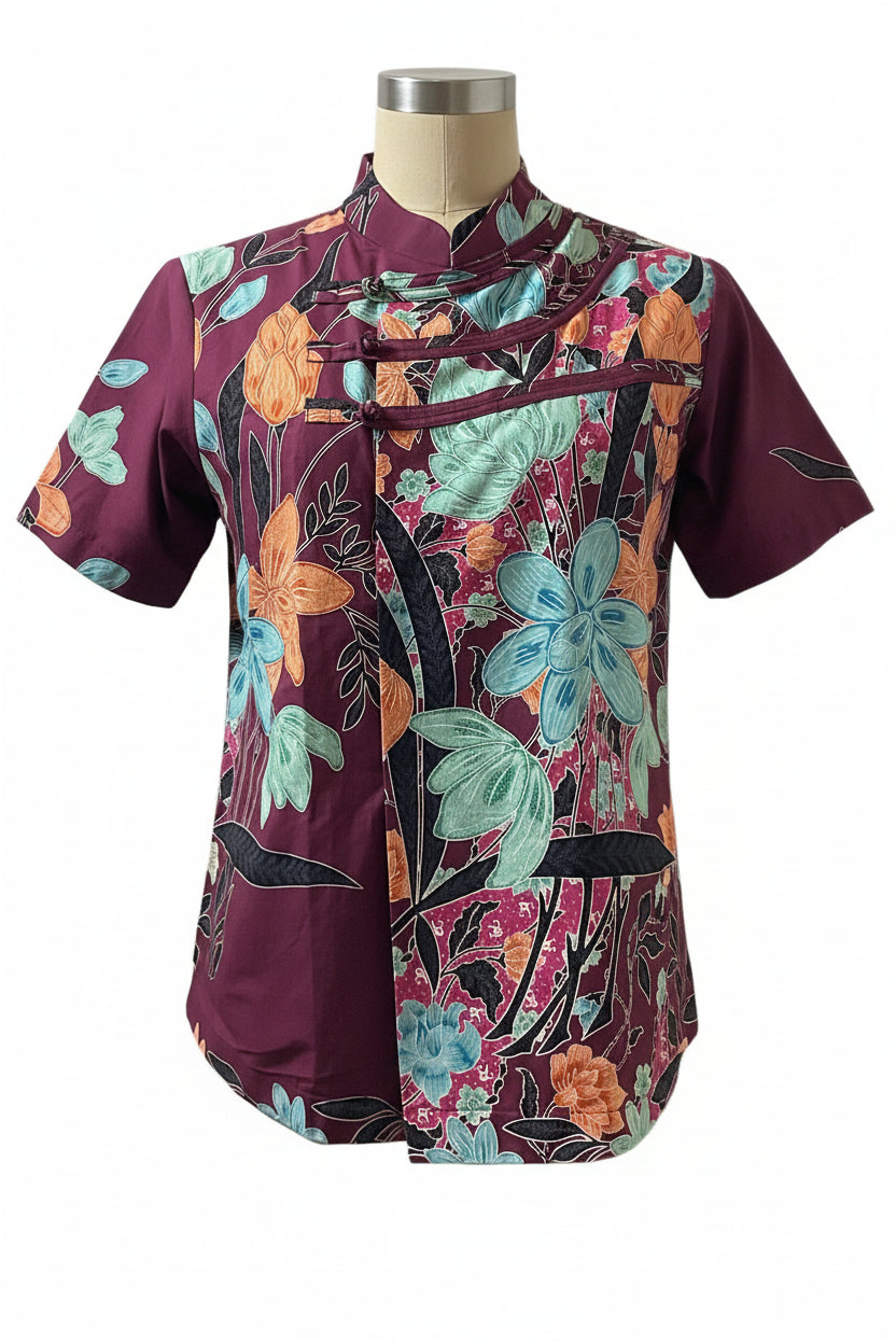 Ladies Batik Top LBT-XXL-MAROON-N11111002