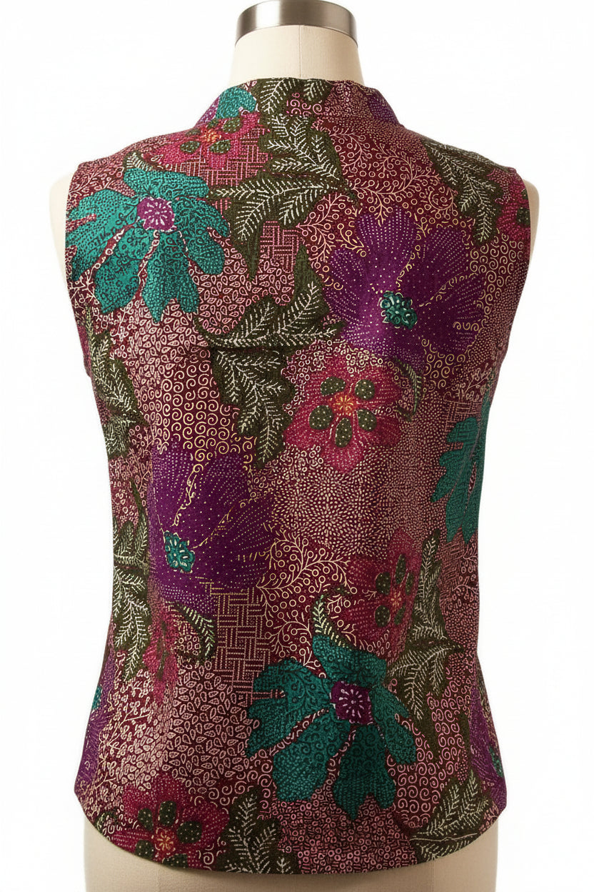Ladies Batik Top LBT-M-RED-O11001