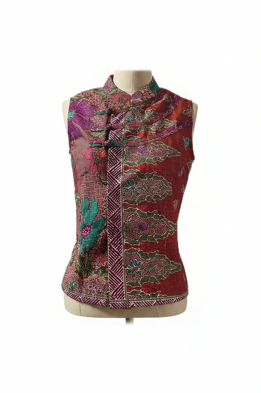 Ladies Batik Top LBT-S-RED-O1001