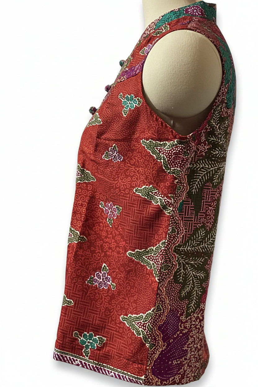 Ladies Batik Top LBT-S-RED-O1001