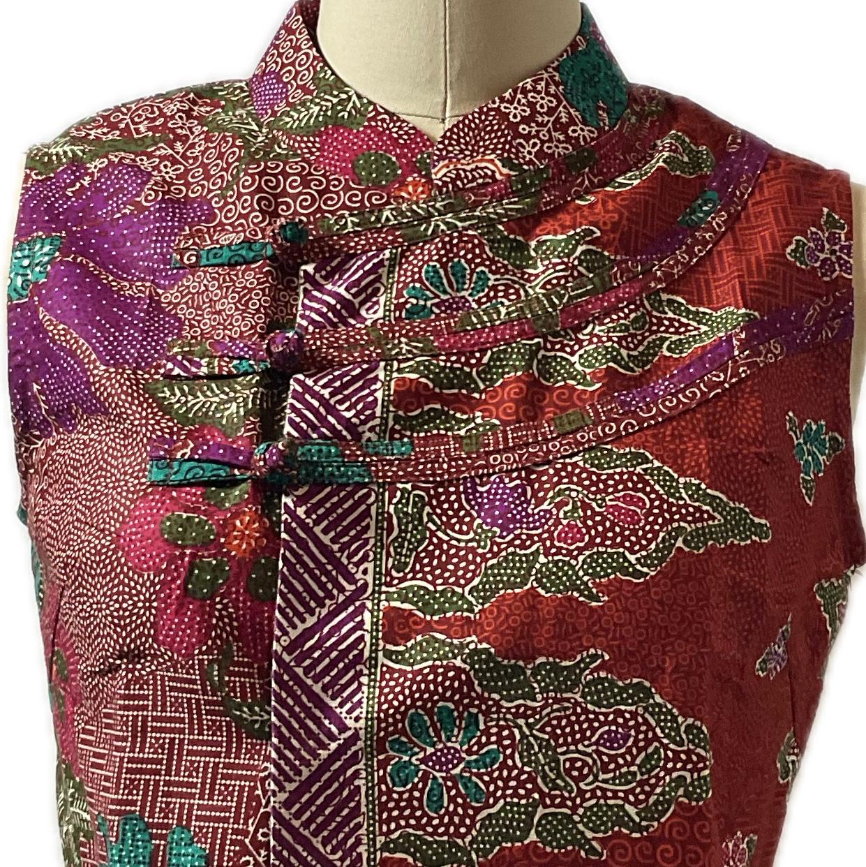 Ladies Batik Top LBT-M-RED-O11001