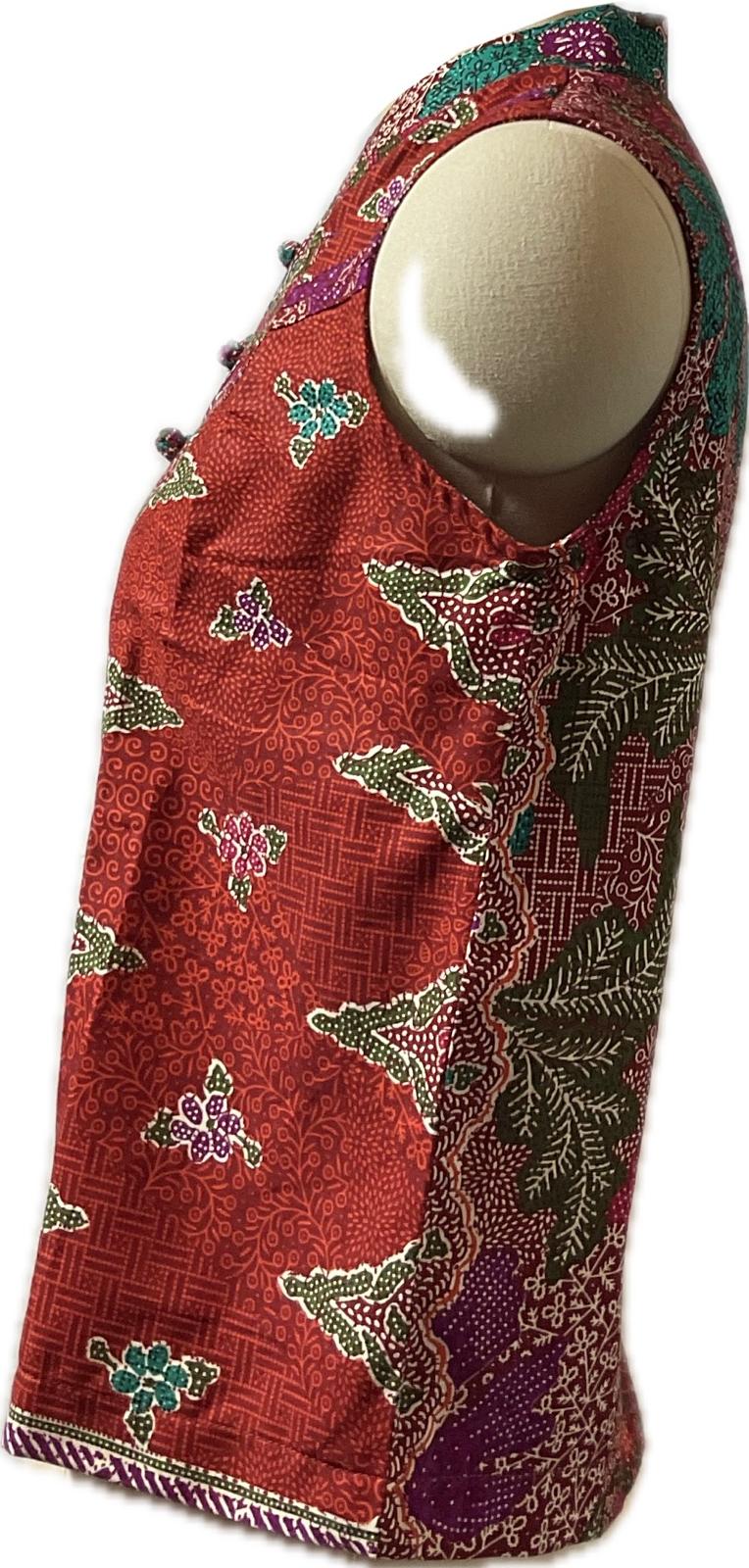 Ladies Batik Top LBT-M-RED-O11001