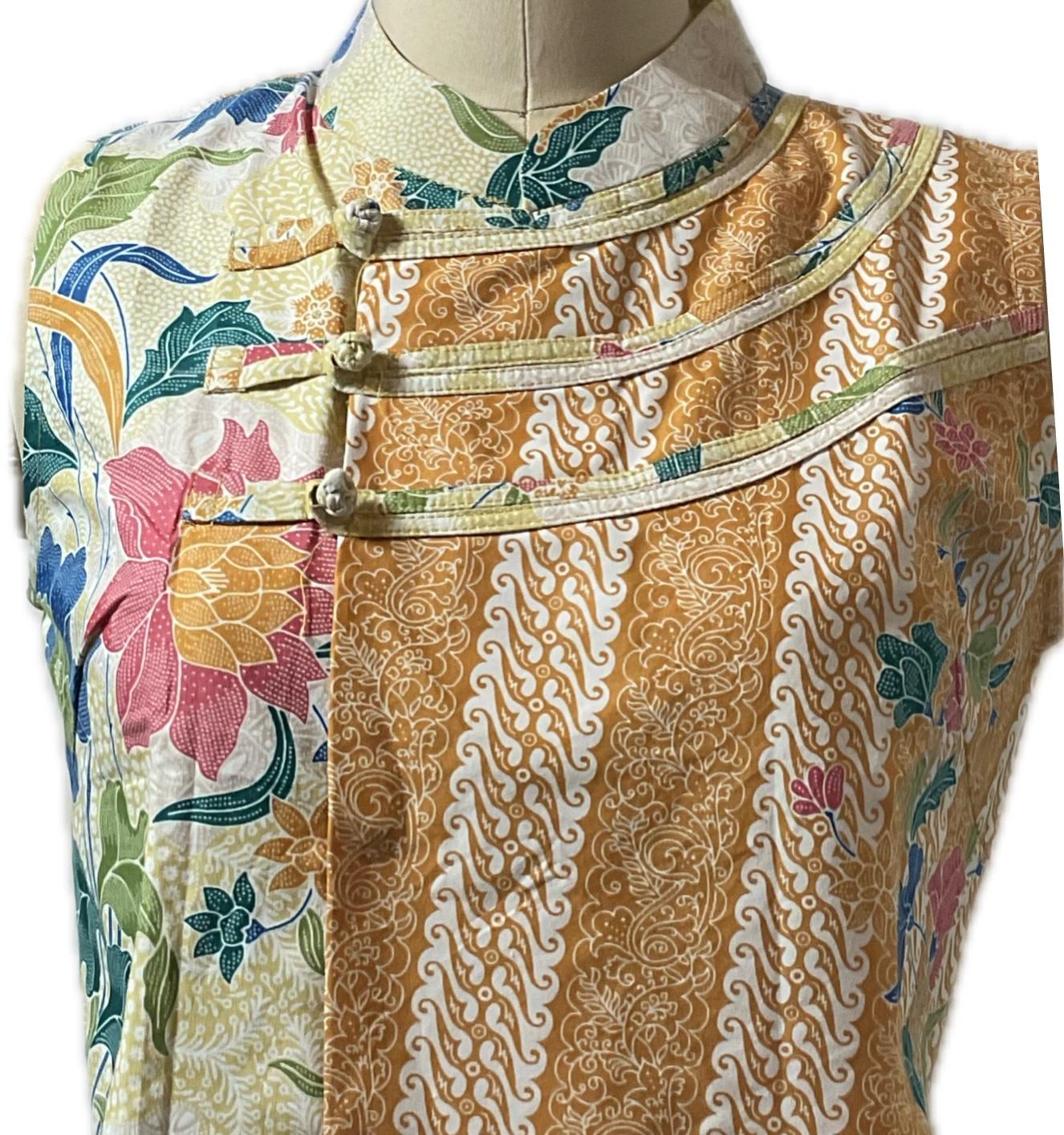 Ladies Batik Top LBT-S-YELLOW-O1002