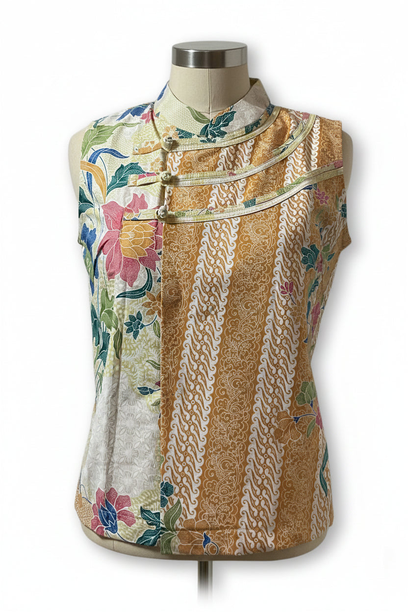 Ladies Batik Top LBT-S-YELLOW-O1002