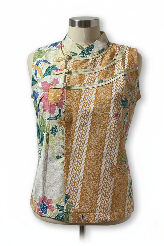Ladies Batik Top LBT-S-YELLOW-O1002
