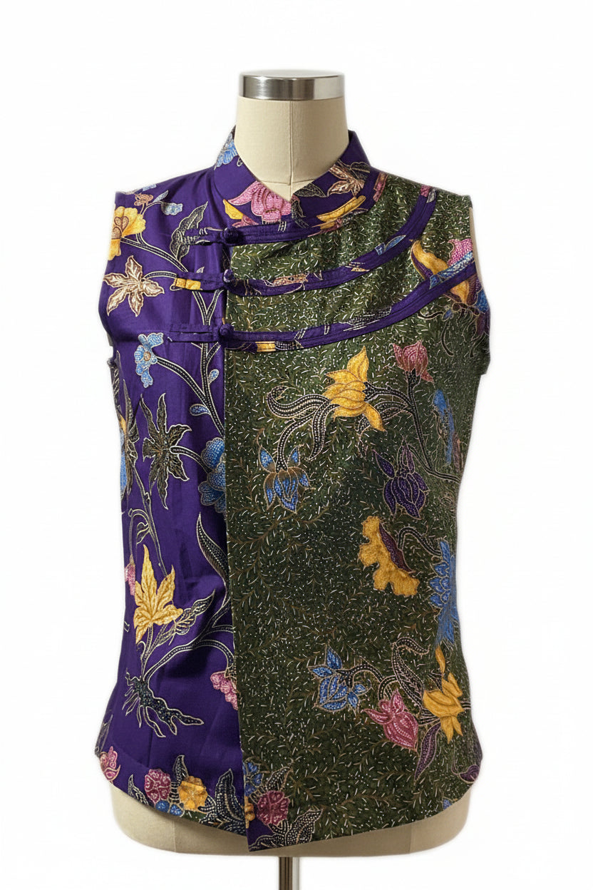 Ladies Batik Top LBT-S-PURPLE-O1005