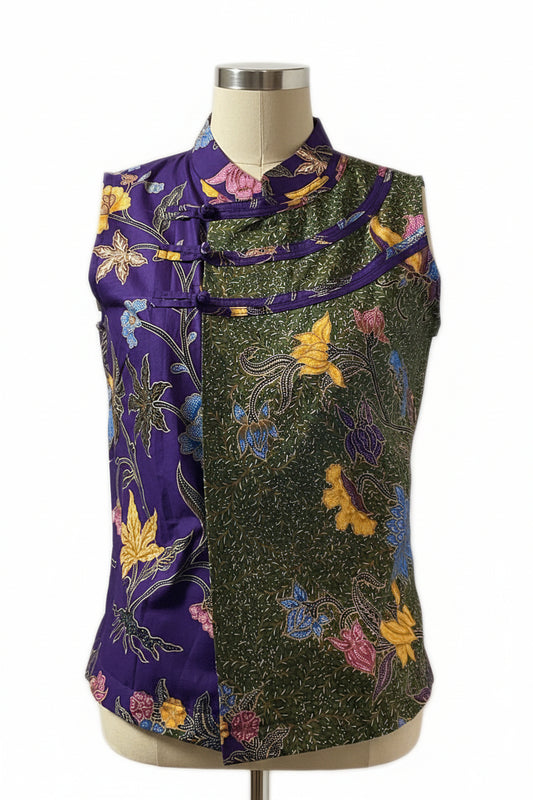 Ladies Batik Top LBT-S-PURPLE-O1005