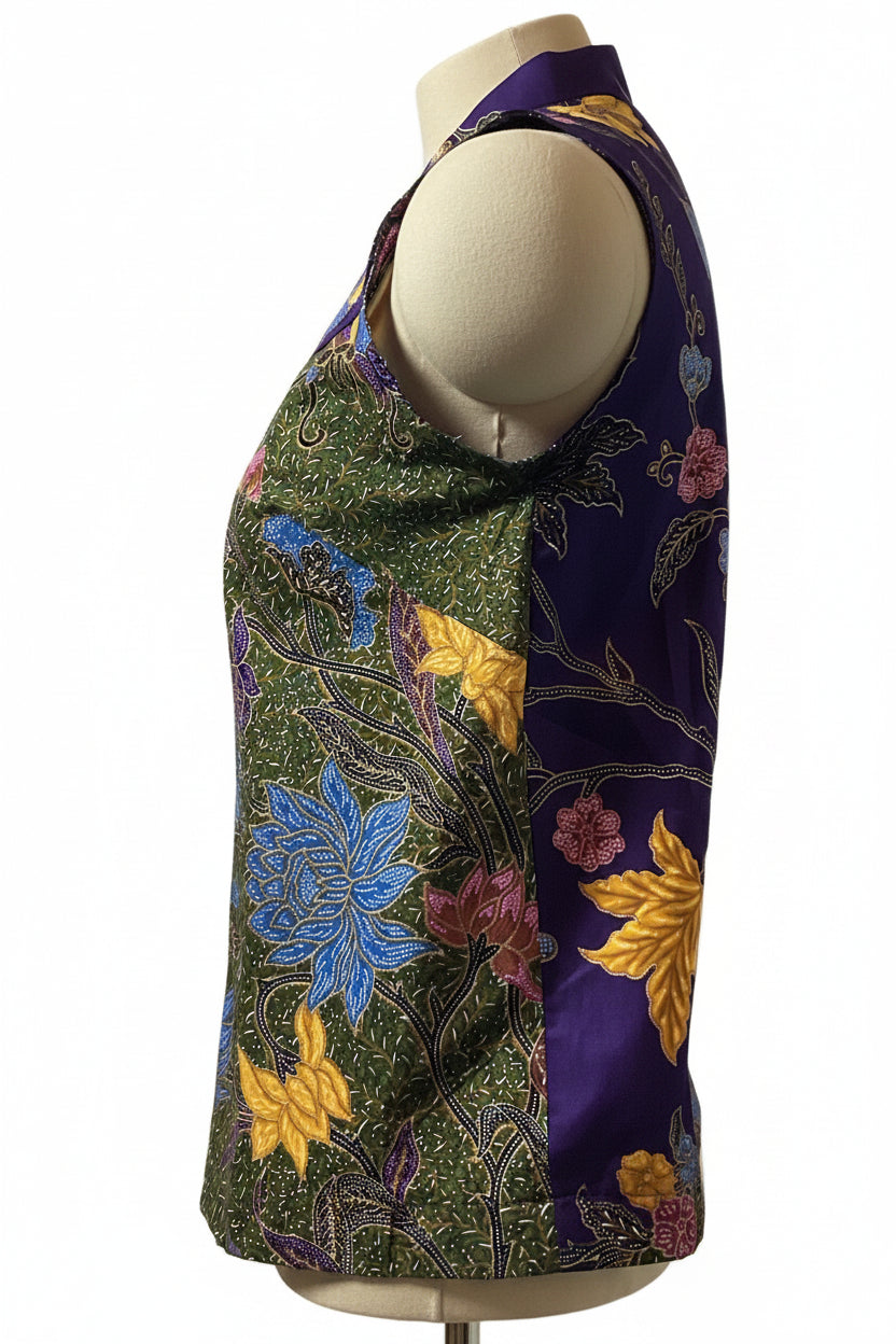 Ladies Batik Top LBT-S-PURPLE-O1005