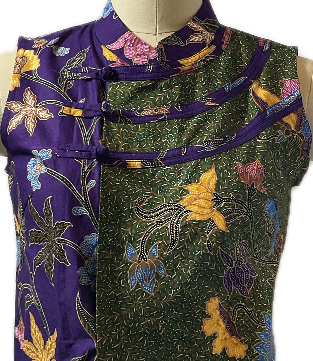 Ladies Batik Top LBT-S-PURPLE-O1005