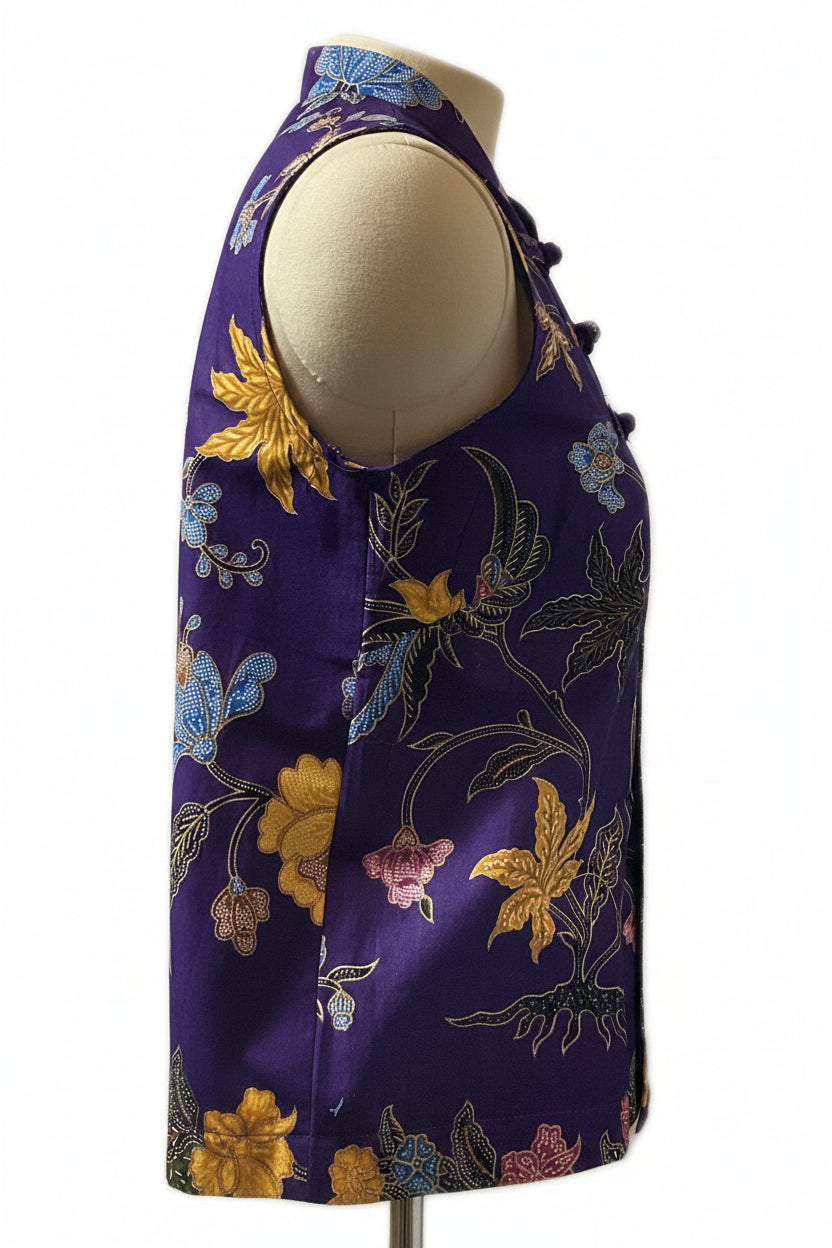 Ladies Batik Top LBT-S-PURPLE-O1005