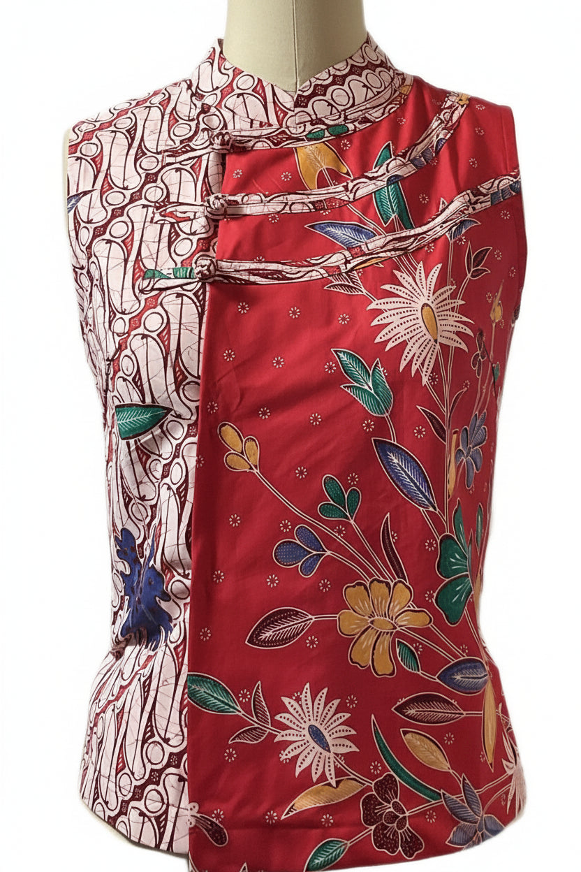 Ladies Batik Top LBT-S-RED-O1006