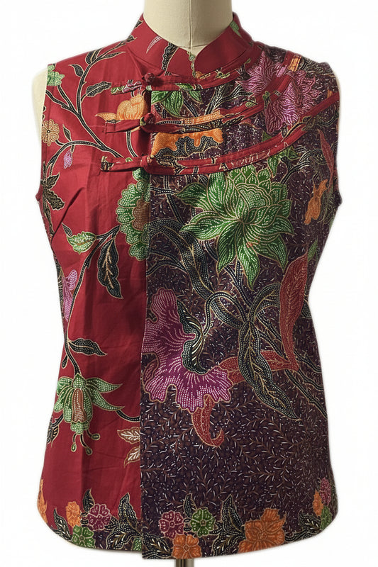 Ladies Batik Top LBT-M-MAROON-O11002