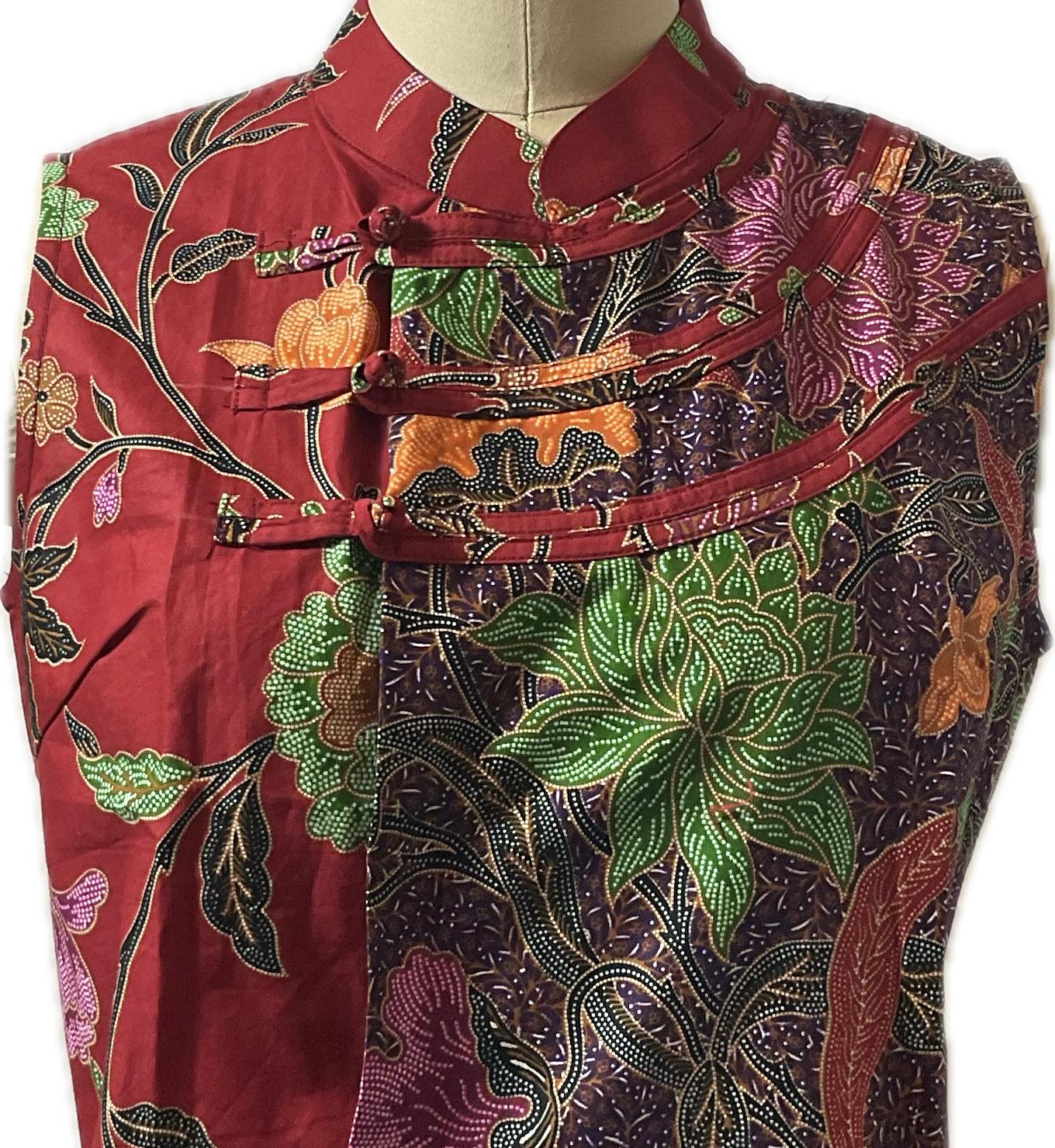 Ladies Batik Top LBT-M-MAROON-O11002