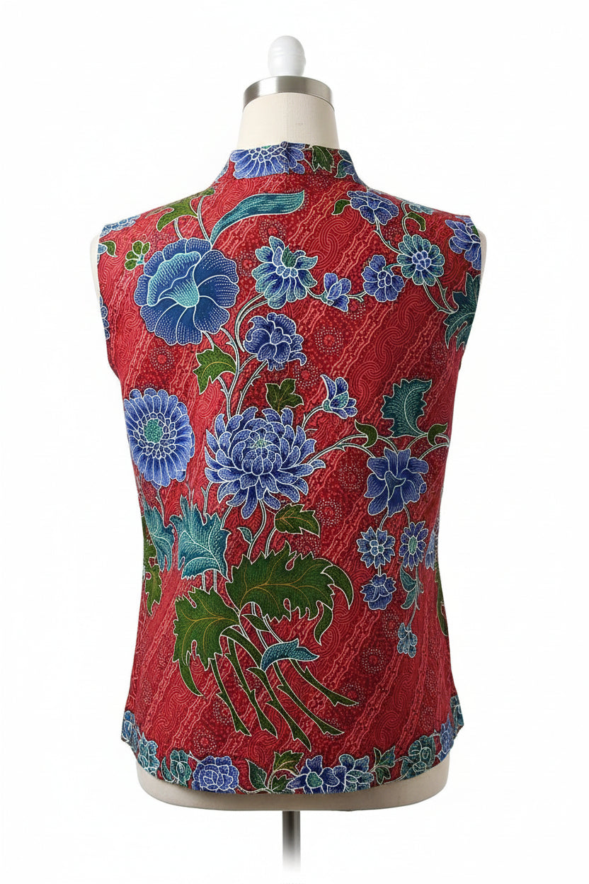 Ladies Batik Top LBT-L-RED-O111002