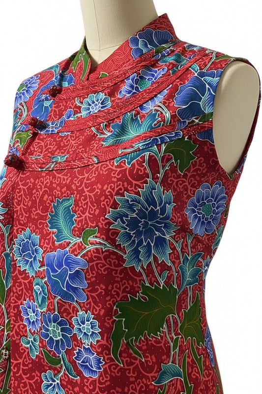 Ladies Batik Top LBT-L-RED-O111002