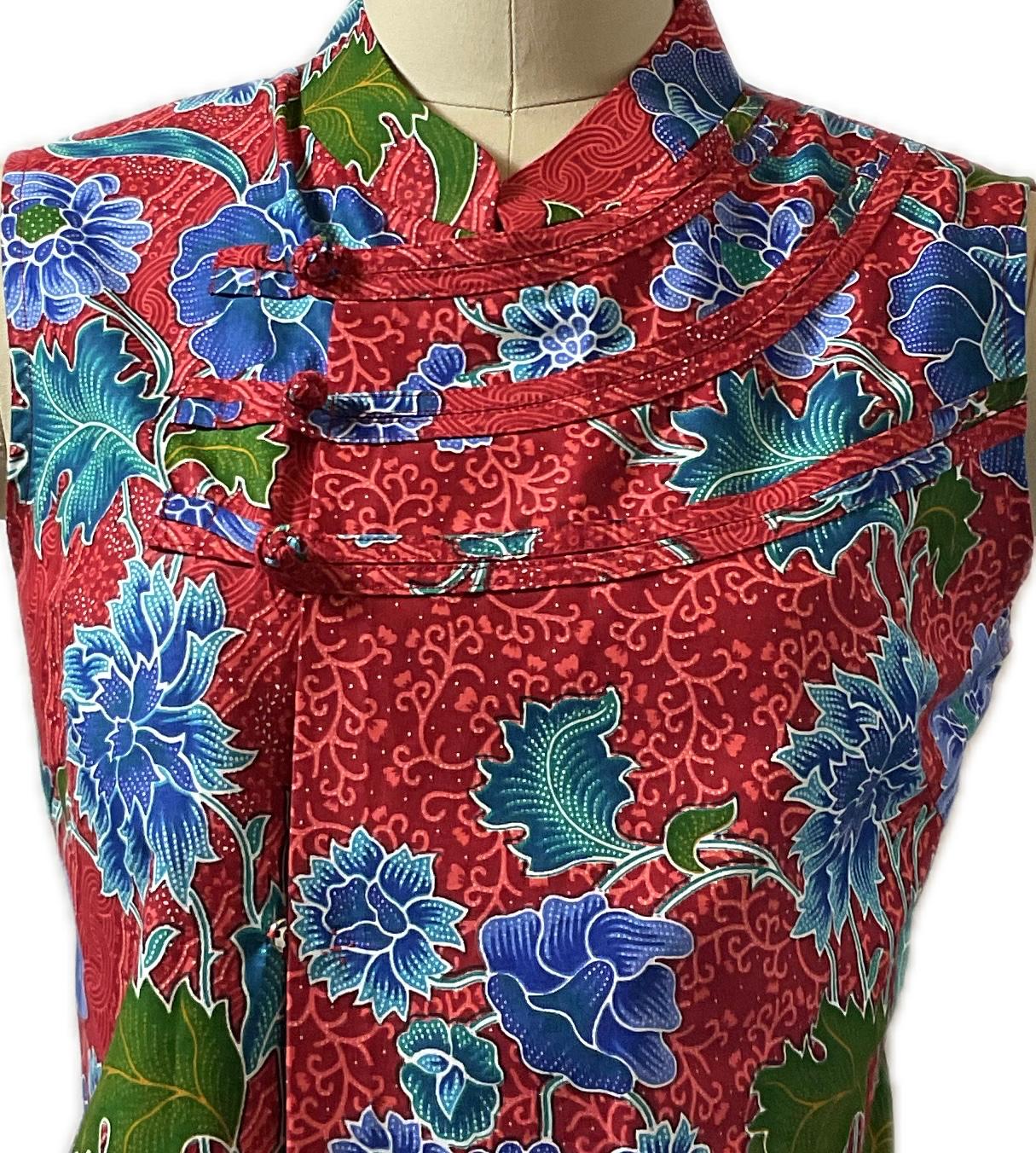Ladies Batik Top LBT-L-RED-O111002