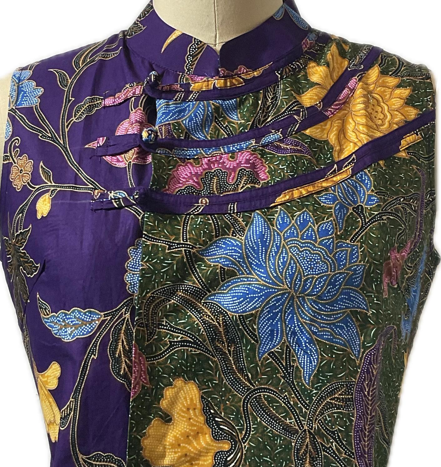 Ladies Batik Top LBT-M-PURPLE-O11003
