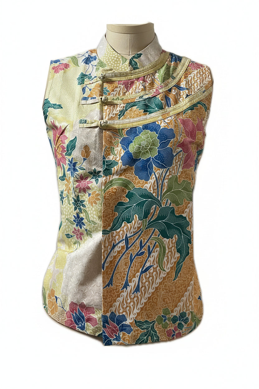 Ladies Batik Top LBT-M-YELLOW-O11004