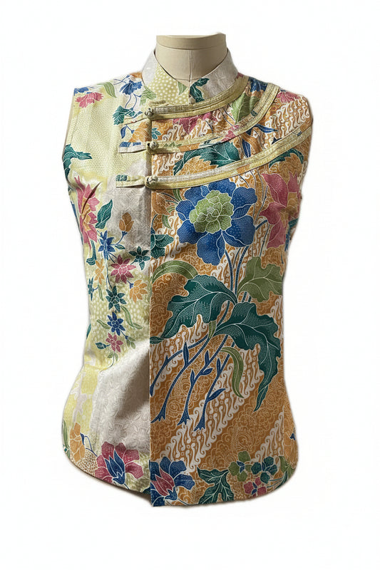 Ladies Batik Top LBT-M-YELLOW-O11004