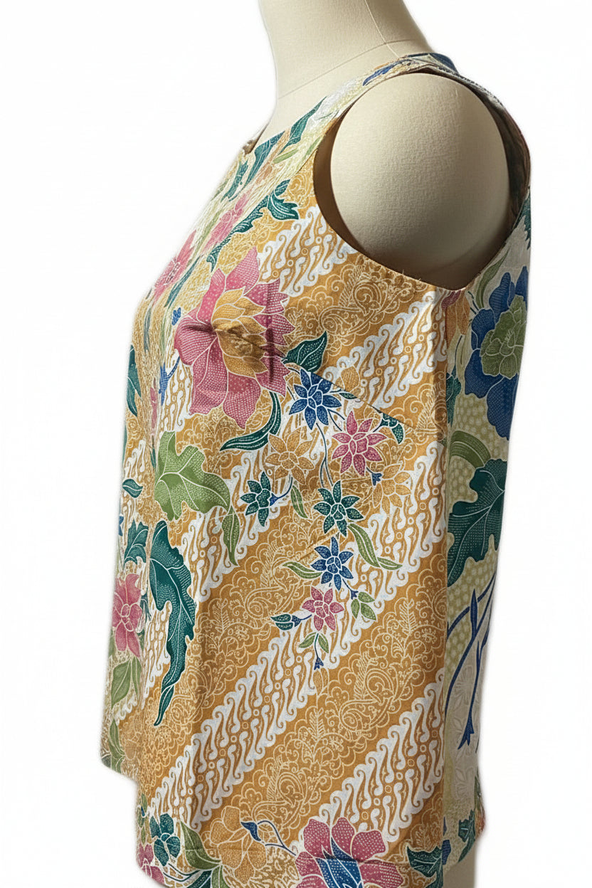 Ladies Batik Top LBT-M-YELLOW-O11004