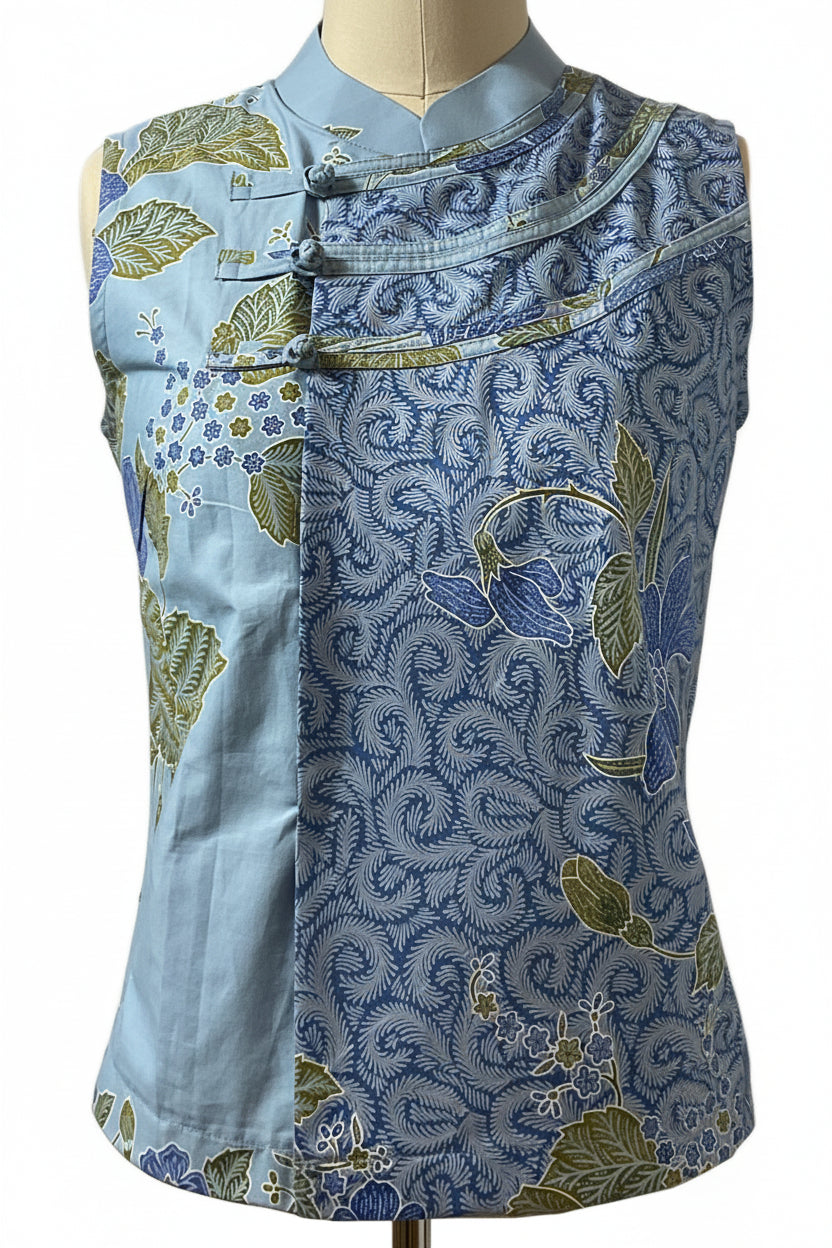 Ladies Batik Top LBT-S-BLUE-O1007