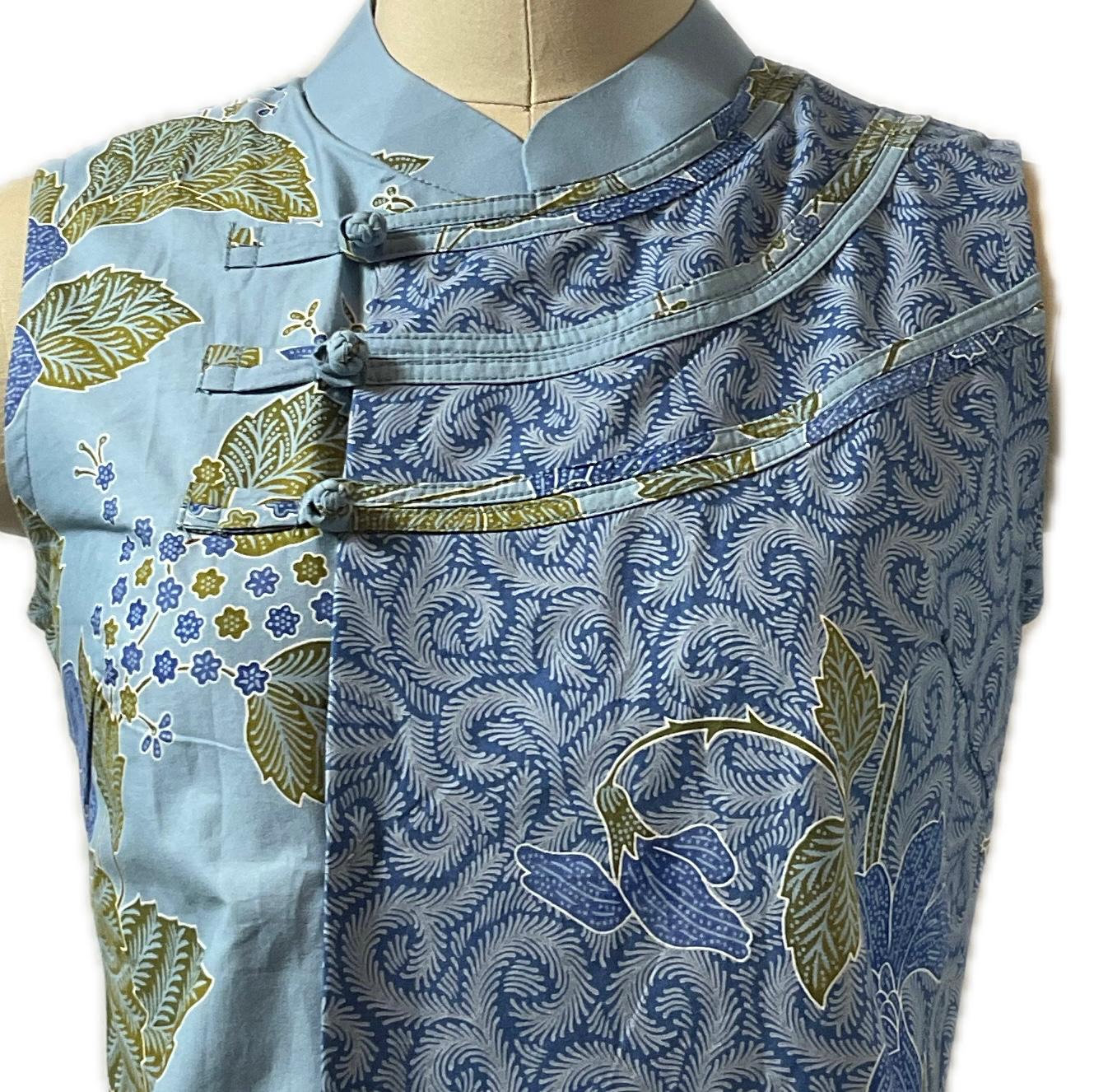 Ladies Batik Top LBT-S-BLUE-O1007
