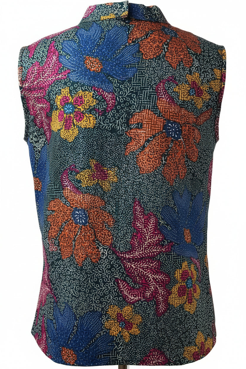 Ladies Batik Top LBT-S-BLUE-O1004