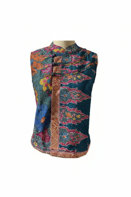 Ladies Batik Top LBT-S-BLUE-O1004