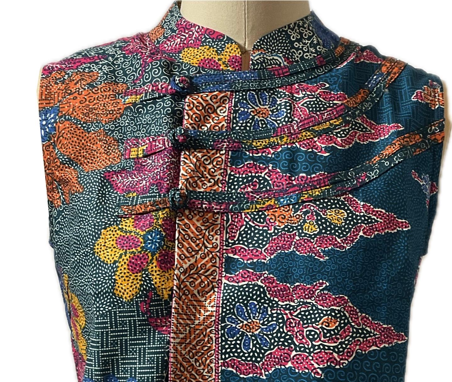 Ladies Batik Top LBT-S-BLUE-O1004