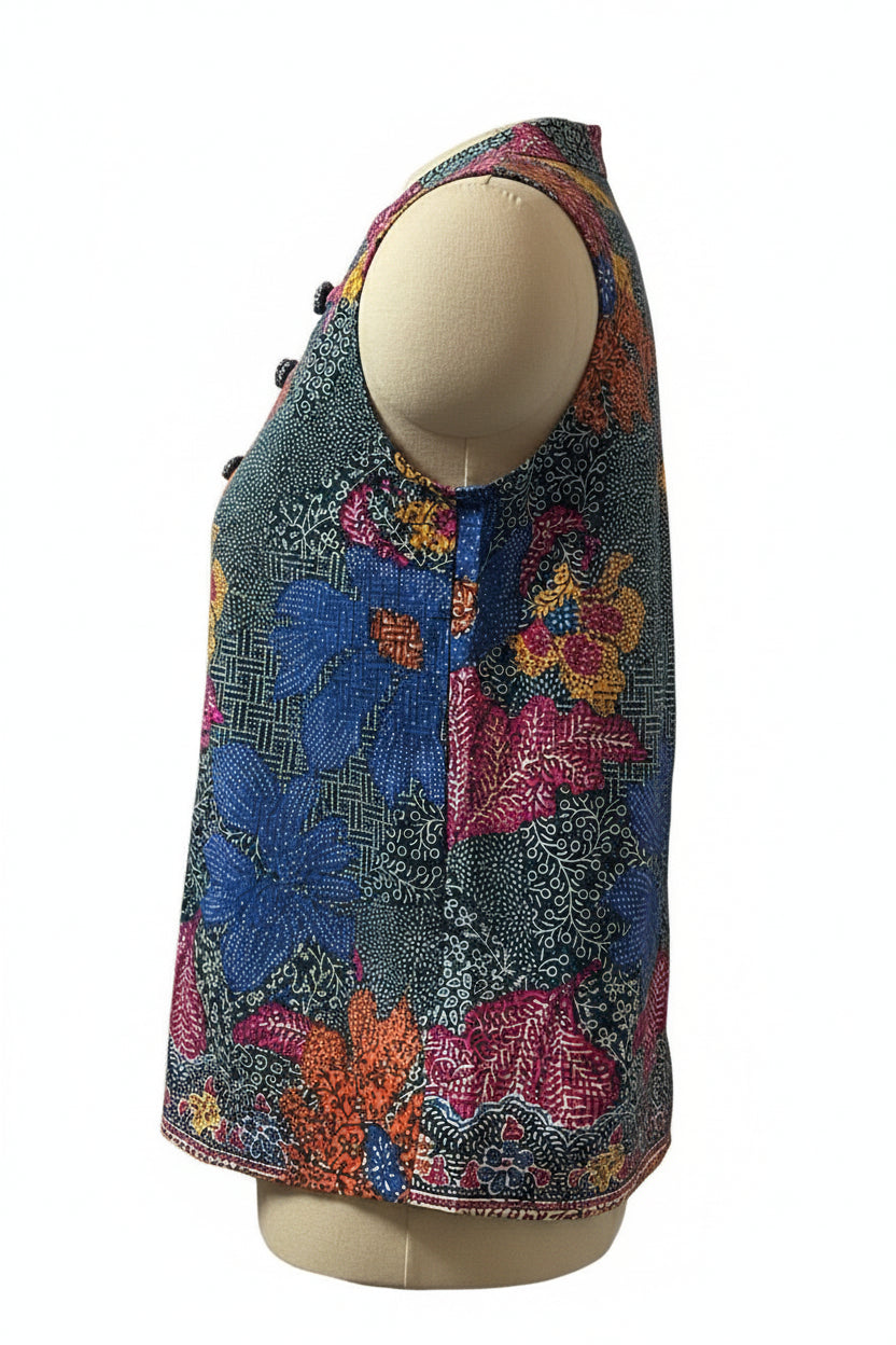 Ladies Batik Top LBT-S-BLUE-O1004