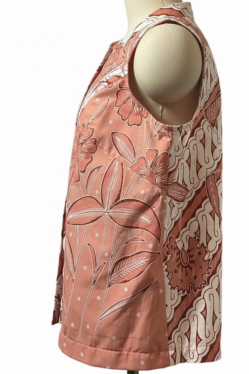 Ladies Batik Top LBT-L-BROWN-O111001