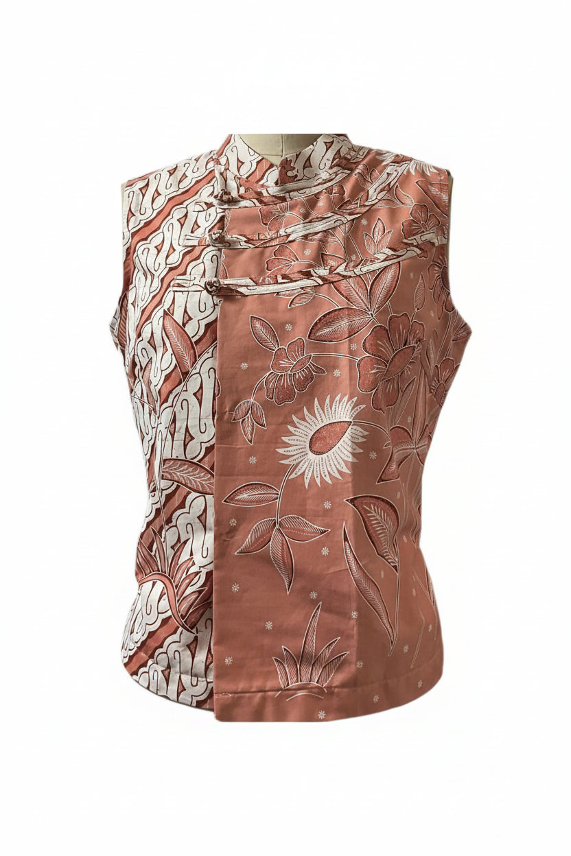 Ladies Batik Top LBT-L-BROWN-O111001