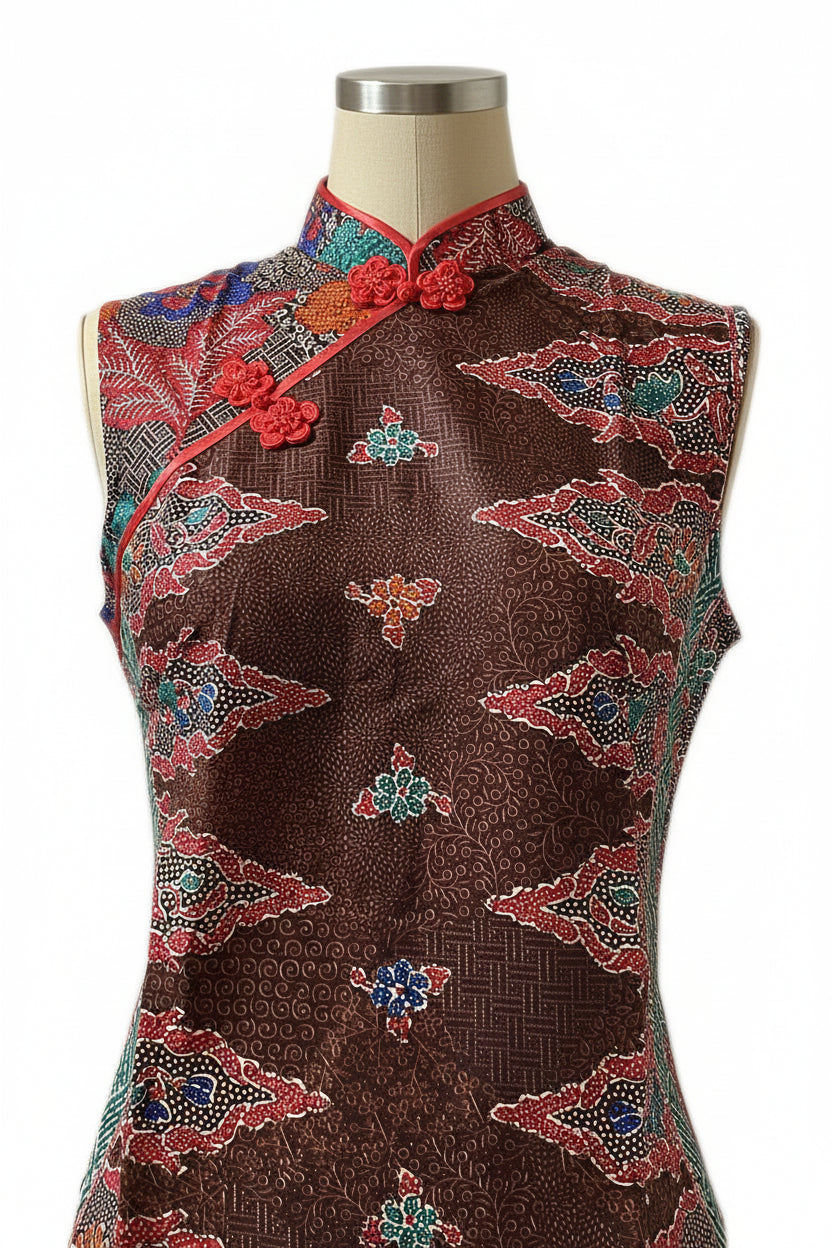 Ladies Batik Top LBT-M-BROWN-P11001