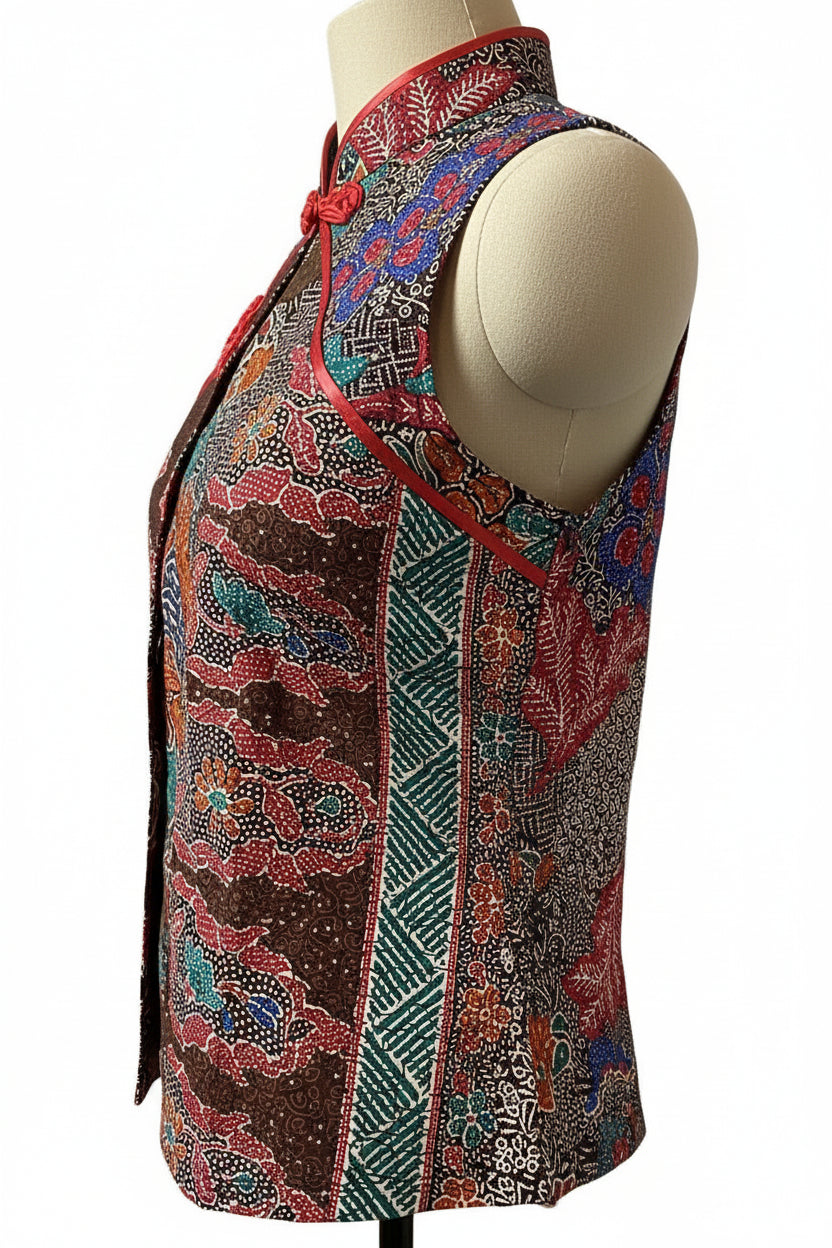 Ladies Batik Top LBT-M-BROWN-P11001