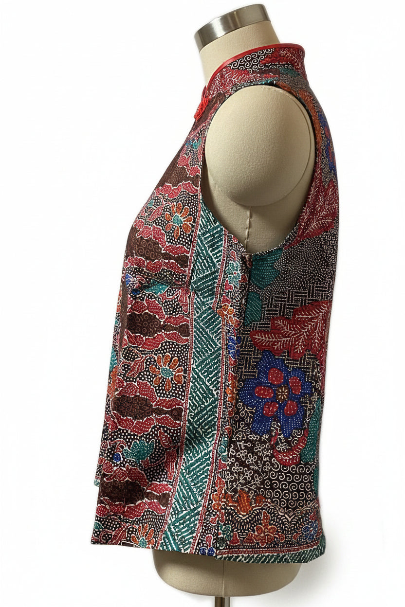 Ladies Batik Top LBT-M-BROWN-P11001