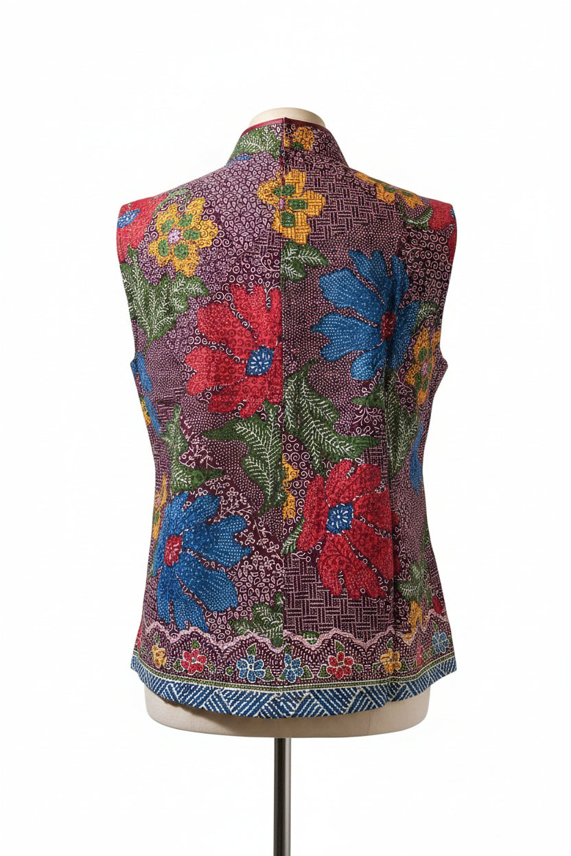 Ladies Batik Top LBT-M-PURPLE-P11002