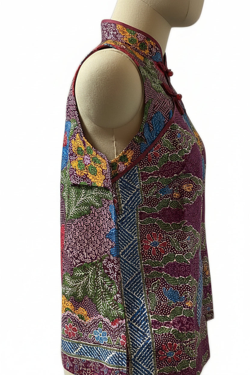 Ladies Batik Top LBT-M-PURPLE-P11002