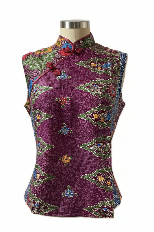 Ladies Batik Top LBT-M-PURPLE-P11002