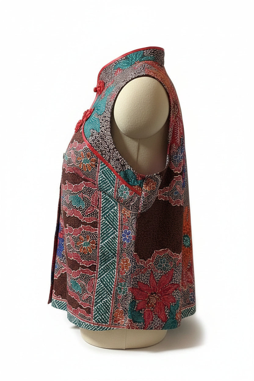 Ladies Batik Top LBT-L-BROWN-P111002