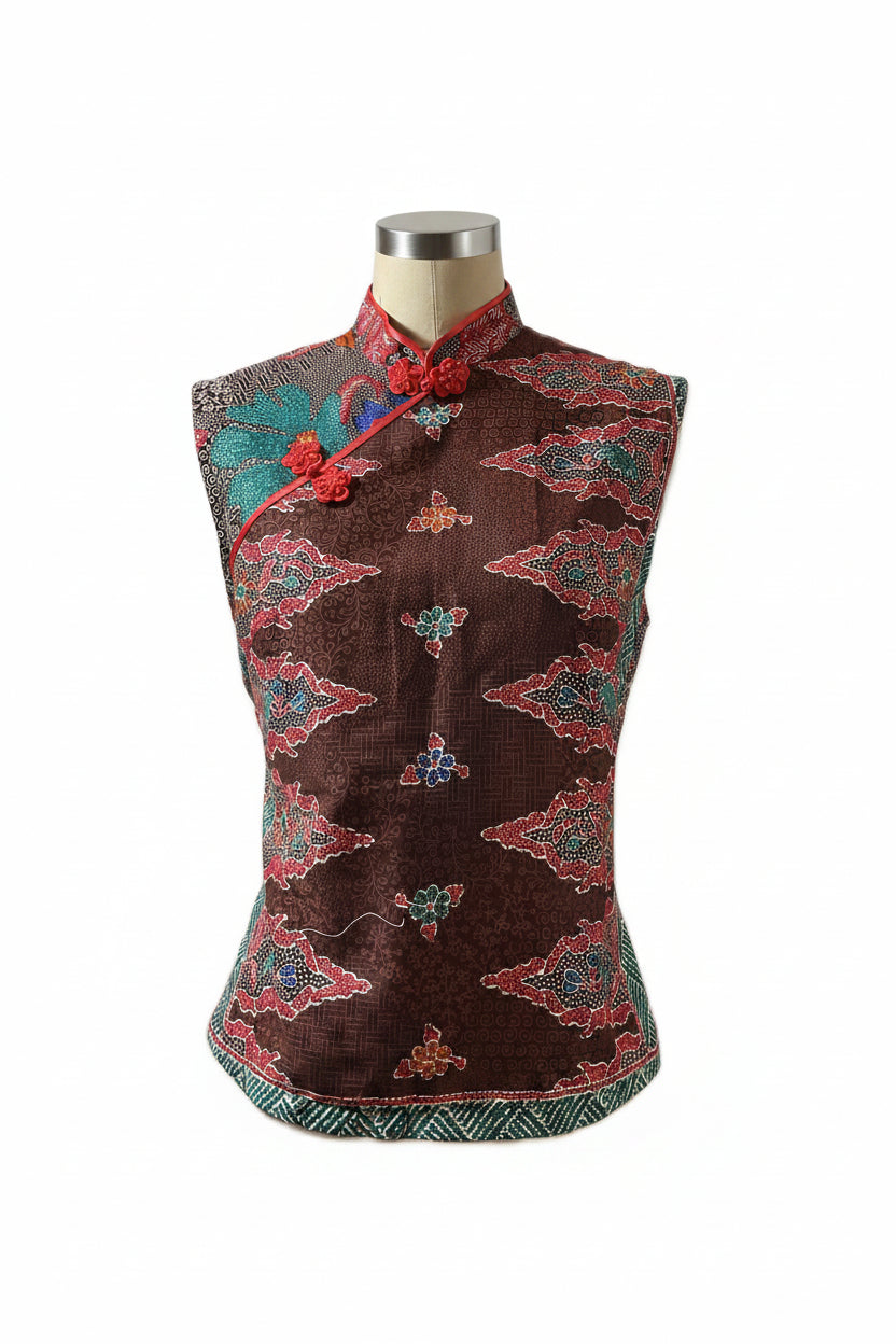 Ladies Batik Top LBT-L-BROWN-P111002
