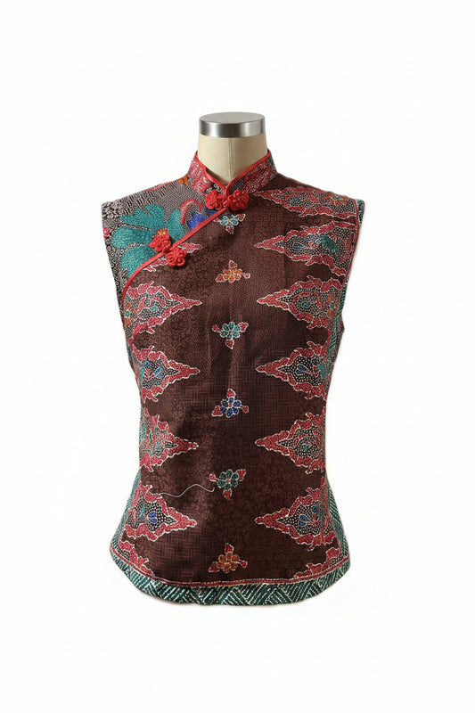 Ladies Batik Top LBT-L-BROWN-P111002
