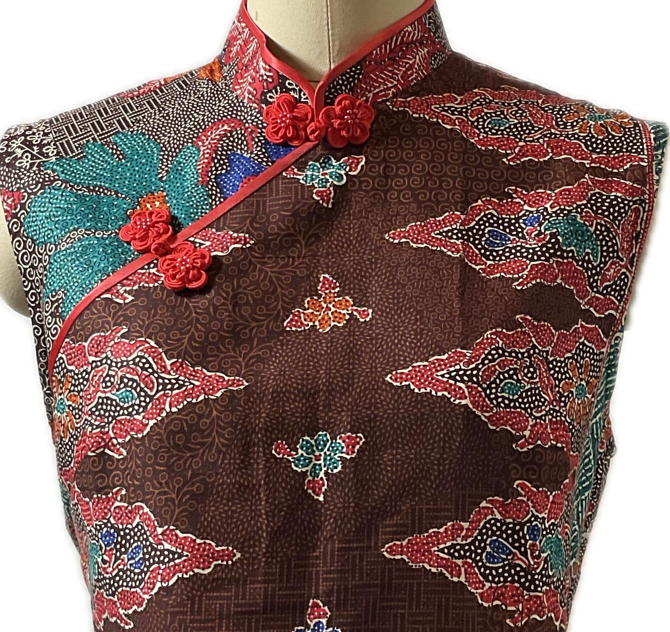Ladies Batik Top LBT-L-BROWN-P111002