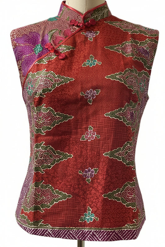 Ladies Batik Top LBT-L-BROWN-P111003