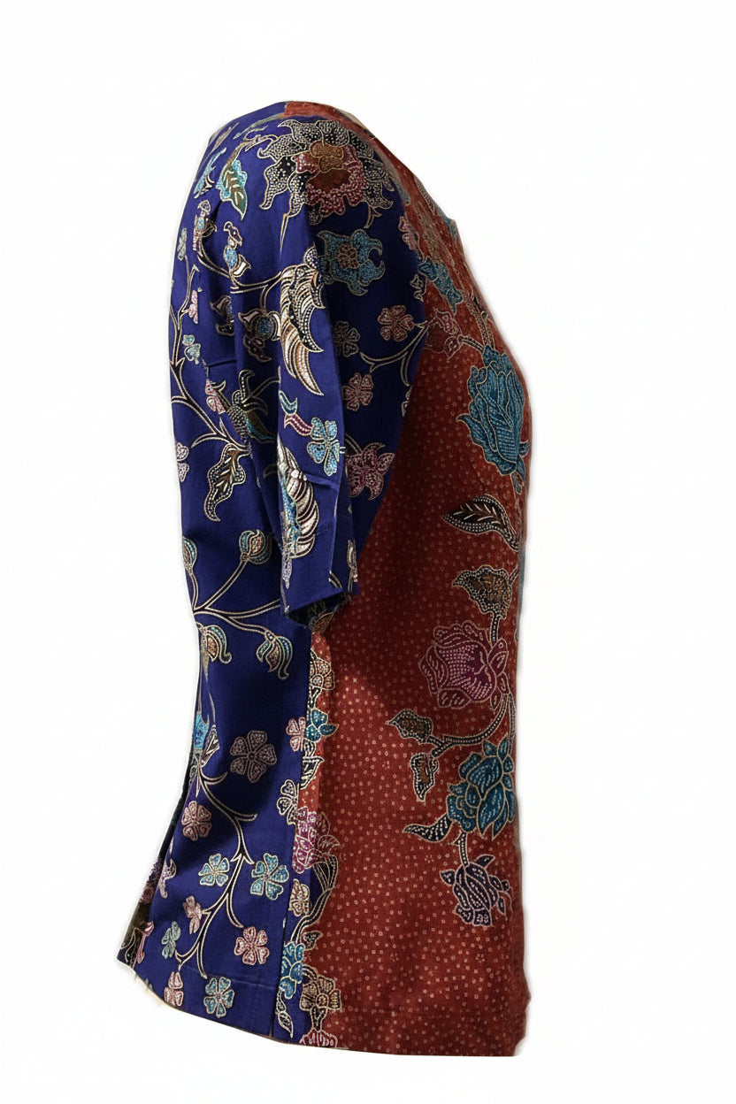 Ladies Batik Top LBT-M-BLUE-Q11001
