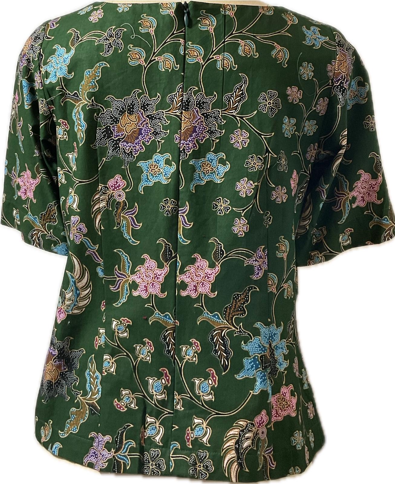 Ladies Batik Top LBT-M-GREEN-Q11002