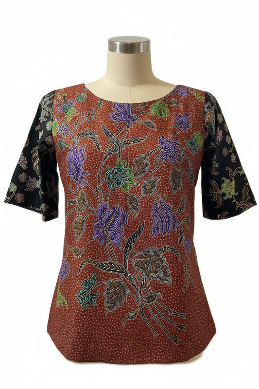 Ladies Batik Top LBT-M-BLACK-Q11003