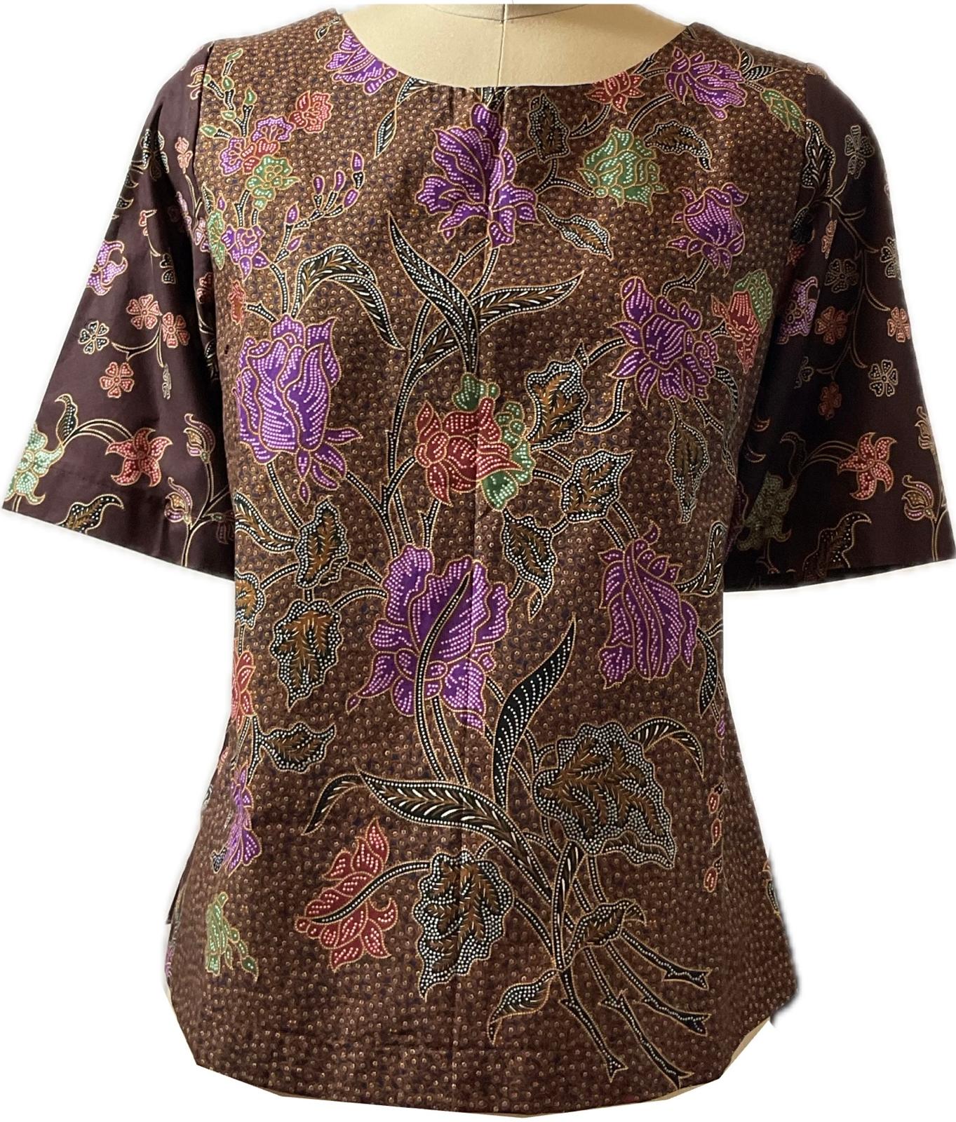Ladies Batik Top LBT-L-BROWN-Q111001