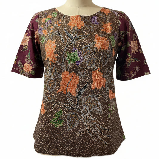 Ladies Batik Top LBT-L-MAROON-Q111003