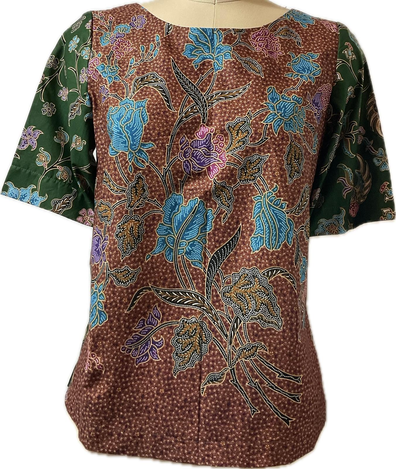 Ladies Batik Top LBT-L-GREEN-Q111004