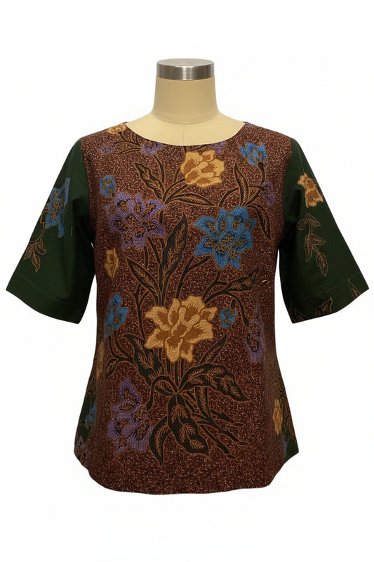 Ladies Batik Top LBT-XL-GREEN-Q1111003